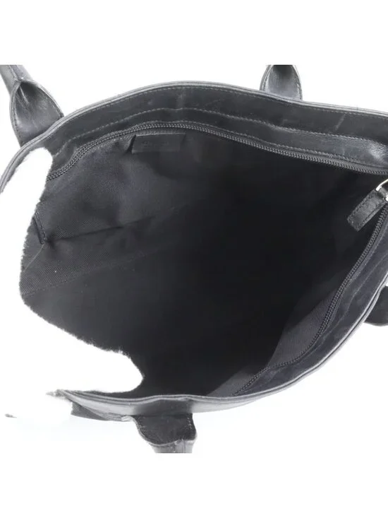 Gucci GG Canvas Leather Tote Shoulder Hand Black Rue - Picture 8 of 11